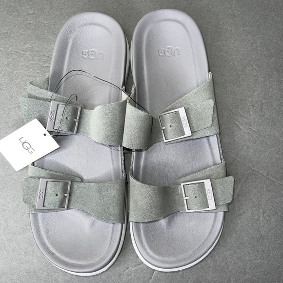 New Men\'s UGG Wainscott Buckle Slide Sandals Size 11 Suede Gray Flip Flops main image 7
